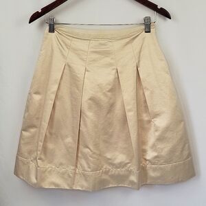 BCBGMax Azria Kingsley Pleated Skirt Champage Gold Size 2